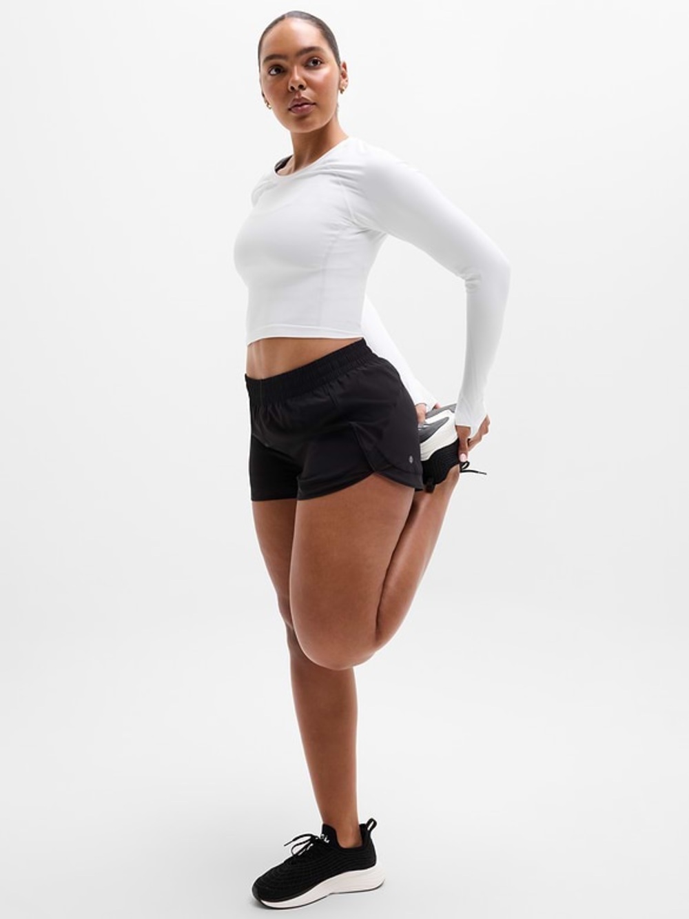 Athleta Mesh Racer Run Mid Rise 4" Short Small - Picture 3 of 13